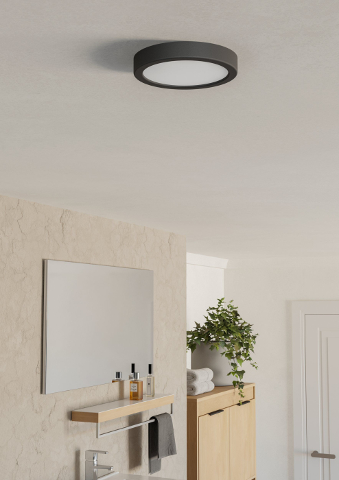 Plafoniera EGLO Fueva 6 901324 LED 7,5W 2700K, 4000K, 6500K 1000lm 220-240V,50/60Hz H 25mm x Ø166mm plastic negru plastic alb IP44 [3]