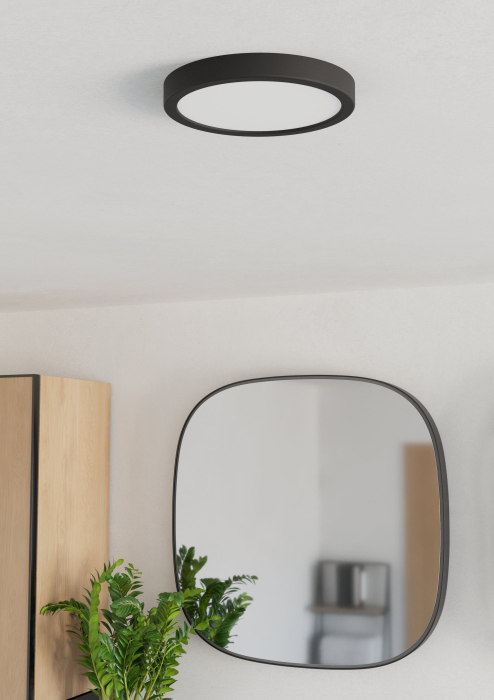 Plafoniera EGLO Fueva 6 901325 LED 11,5W 2700K, 4000K, 6500K 1550lm 220-240V,50/60Hz H 25mm x Ø211mm plastic negru plastic alb IP44 [2]