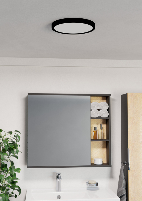 Plafoniera EGLO Fueva 6 901326 LED 14,2W 2700K, 4000K, 6500K 2000lm 220-240V,50/60Hz H 25mm x Ø278mm plastic negru plastic alb IP44 [2]