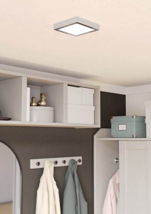 Plafoniera EGLO Fueva 6 901765 LED 7W 2700K, 4000K, 6500K 1100lm 220-240V,50/60Hz L 150mm x l 150mm x H 25mm otel crom plastic alb IP44 [2]