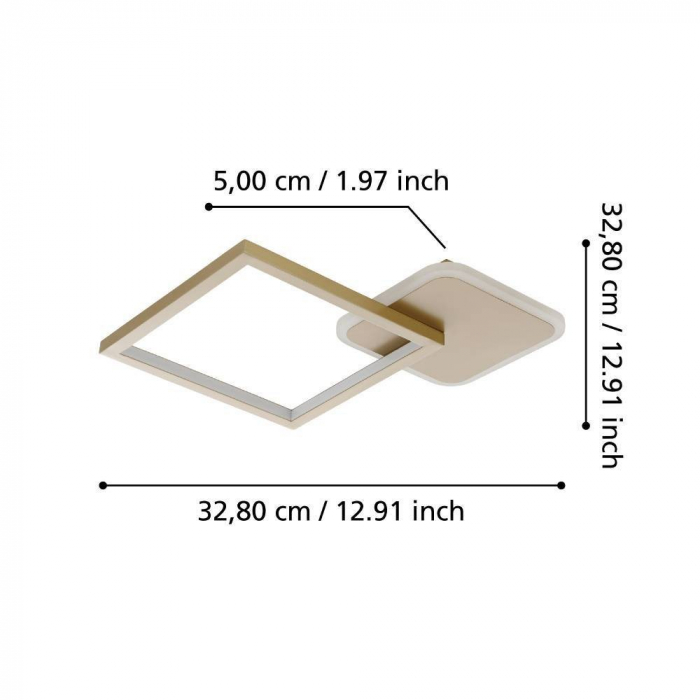 Plafoniera EGLO GAFARES 900424, LED 15W 2100lm 3000-6500K, Auriu, Alb [3]