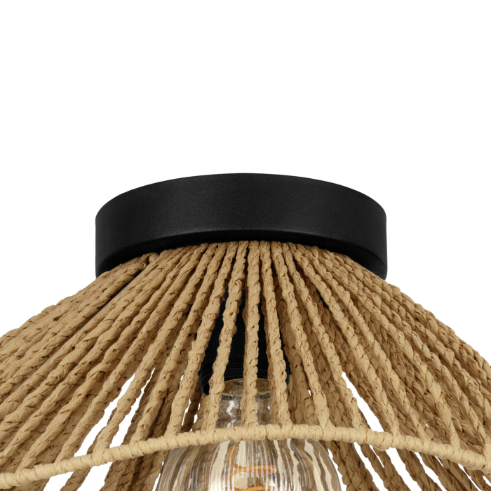 Plafoniera EGLO Lavister 44071 E27 1X60W 220-240V,50/60Hz H 175mm x Ø390mm otel negru hartie natur IP20 [3]