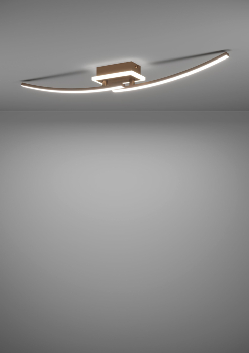 Plafoniera EGLO Lungolago 901219 LED 12W 4000K 1450lm 220-240V,50/60Hz L 740mm x l 140mm x H 60mm plastic/otel bronz plastic alb IP20 [4]