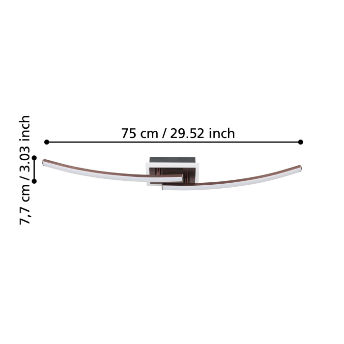 Plafoniera EGLO Lungolago 901219 LED 12W 4000K 1450lm 220-240V,50/60Hz L 740mm x l 140mm x H 60mm plastic/otel bronz plastic alb IP20 [6]