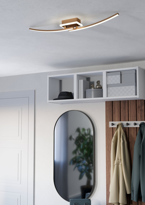 Plafoniera EGLO Lungolago 901219 LED 12W 4000K 1450lm 220-240V,50/60Hz L 740mm x l 140mm x H 60mm plastic/otel bronz plastic alb IP20 [7]