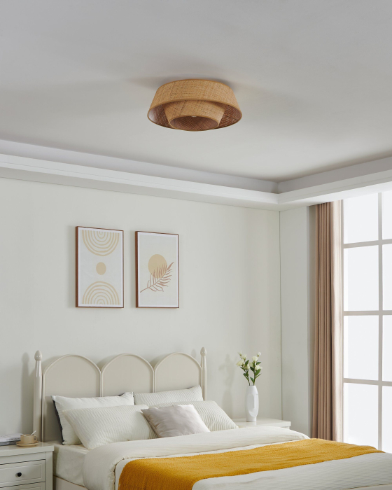 Plafoniera EGLO Marford 44095 E27 1X60W 220-240V,50/60Hz H 190mm x Ø500mm otel negru fibra natur IP20 [5]