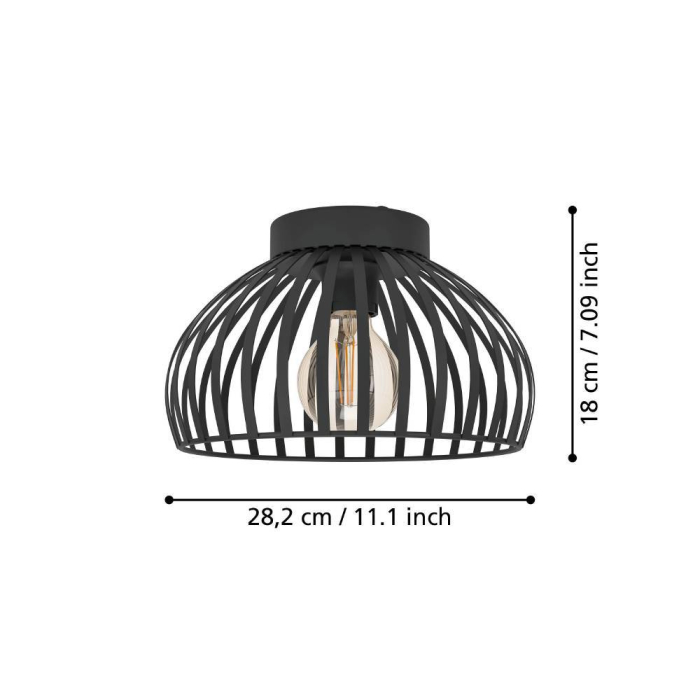 Plafoniera EGLO Mogano 3 900792 E27 1X40W 220-240V,50/60Hz H 180mm x Ø280mm otel negru  IP20 [4]