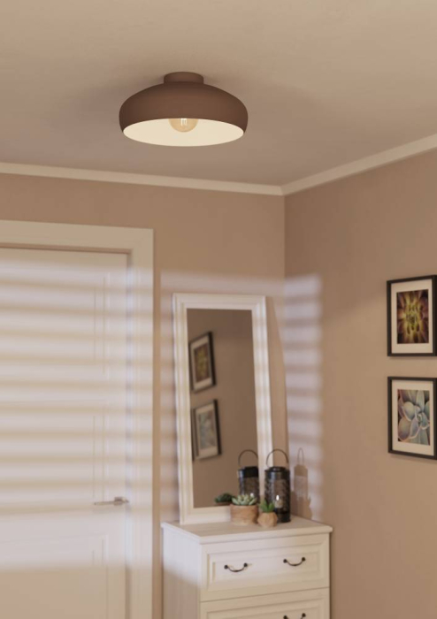 Plafoniera EGLO Mogano 900359 E27 1X60W 220-240V,50/60Hz H 175mm x Ø400mm otel mocha  IP20 [4]