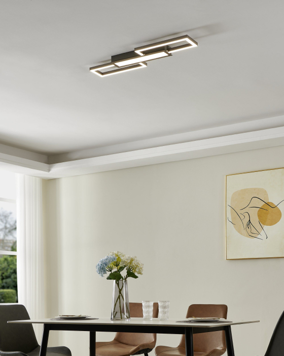 Plafoniera EGLO Monirote 99791 LED 37W 3000-6500K 4450lm 220-240V,50/60Hz L 780mm x l 260mm x H 45mm aluminiu/otel nichel satinat plastic alb IP20 [4]