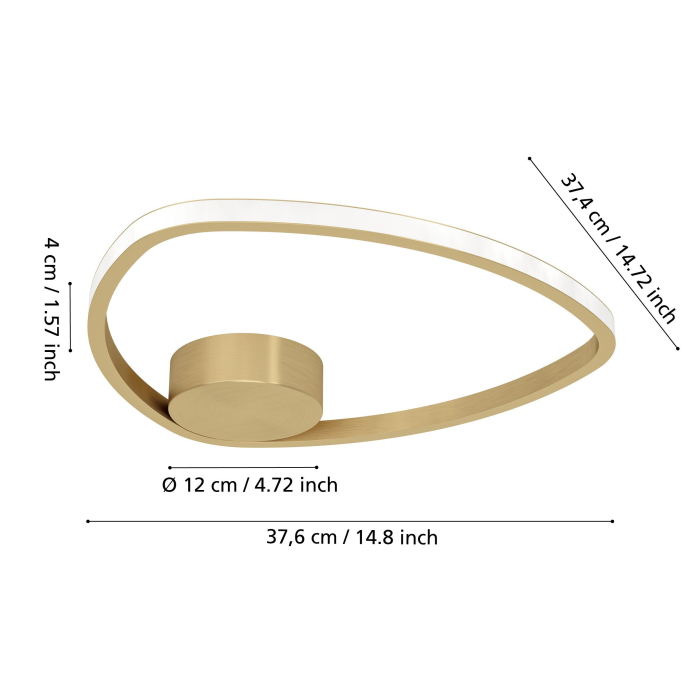 Plafoniera EGLO Moschella 902149 LED 9,7W 2700K, 4000K, 6500K 1440lm 220-240V,50/60Hz H 40mm x Ø375mm aluminiu/otel alama periata plastic alb IP20 [2]