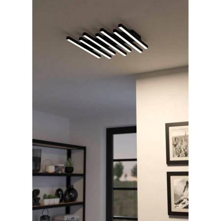 Plafoniera Eglo Padulari, negru mat, LED, 26W, 3800 lumeni, telecomanda, 3000-6500K, L.53 cm, 900597 [2]