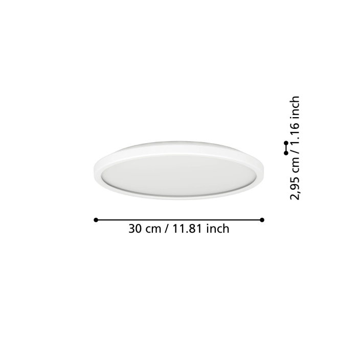 Plafoniera EGLO Rovito 901446 LED 13,9W 2700K, 4000K, 6500K 1750lm 220-240V,50/60Hz H 30mm x Ø300mm plastic alb plastic alb IP44 [6]