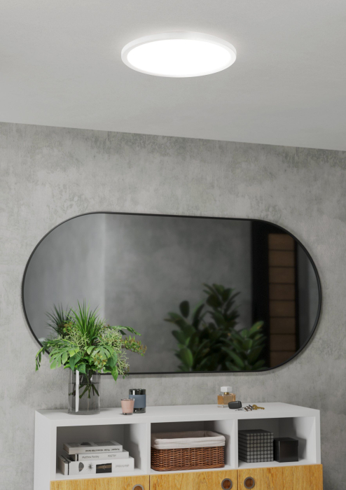 Plafoniera EGLO Rovito-R 901458 LED 18,5W 2700-6500K 2300lm 220-240V,50/60Hz H 30mm x Ø389mm plastic alb plastic alb IP44 [8]