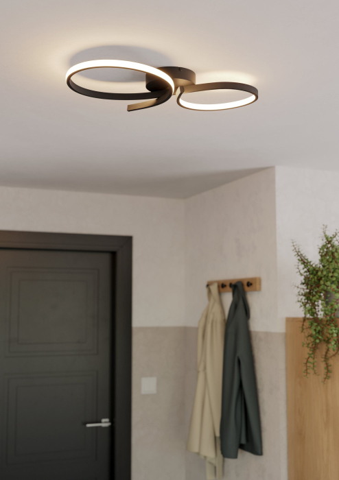 Plafoniera EGLO Serpins 901266 LED 21W 3000K 2500lm 220-240V,50/60Hz L 600mm x l 340mm x H 75mm aluminiu/otel negru plastic alb IP20 [6]