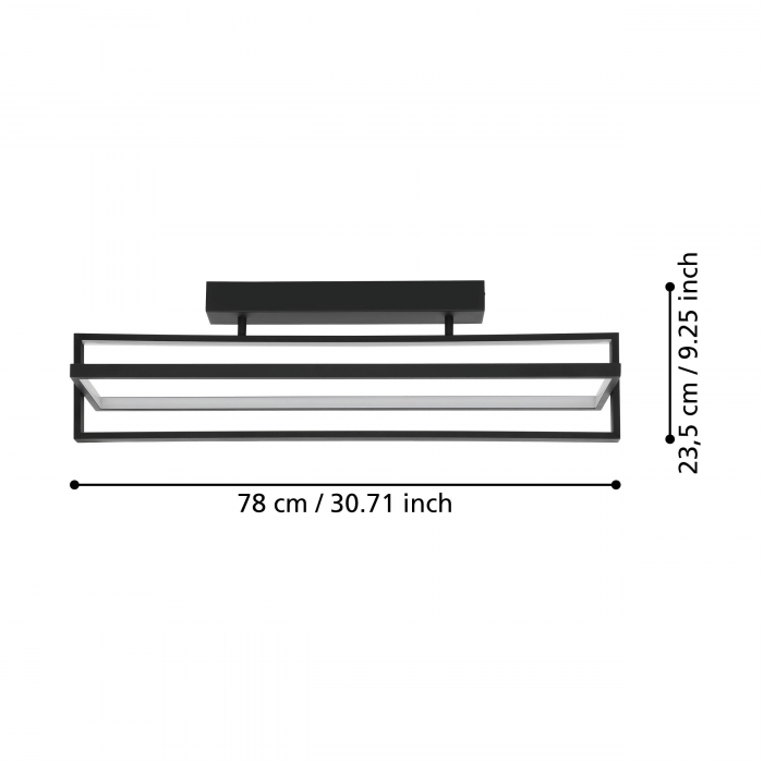 Plafoniera EGLO Siberia LED 34W 3000-6500K 4600lm Otel Negru IP20 [2]