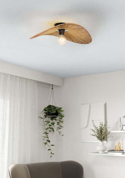 Plafoniera EGLO Siruela 31961 E27 1X42W 220-240V,50/60Hz L 560mm x l 400mm x H 160mm otel negru hartie natur IP20 [2]