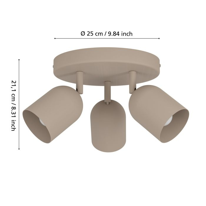 Plafoniera EGLO Tilston 44163 E14 3X40W 220-240V,50/60Hz H 210mm x Ø250mm otel sandy  IP20 [5]