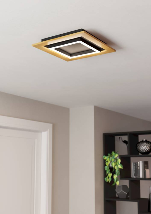 Plafoniera EGLO Tirrenara 900603 LED 4X5,4W 2700-6500K 2600lm 220-240V,50/60Hz L 370mm x l 370mm x H 55mm otel/lemn negru/maro plastic alb IP20 [4]