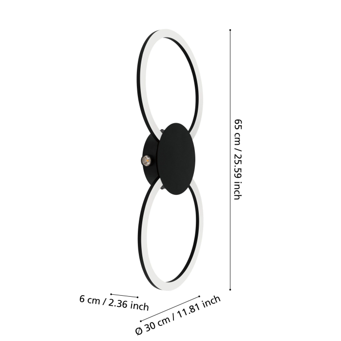 Plafoniera EGLO Venticello 1 902124 LED;LED 20W;0,91W 2700+4000K 2400;135lm 220-240V,50/60Hz L 660mm x l 300mm x H 50mm aluminiu negru plastic alb IP20 [5]