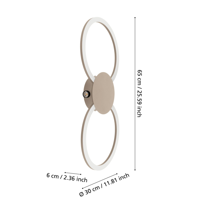 Plafoniera EGLO Venticello 1 902127 LED;LED 20W;0,91W 2700+4000K 2400;135lm 220-240V,50/60Hz L 660mm x l 300mm x H 50mm aluminiu sandy plastic alb IP20 [5]