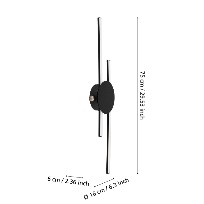 Plafoniera EGLO Venticello 902123 LED;LED 20W;0,91W 2700+4000K 2400;135lm 220-240V,50/60Hz L 750mm x l 200mm x H 55mm aluminiu negru plastic alb IP20 [5]