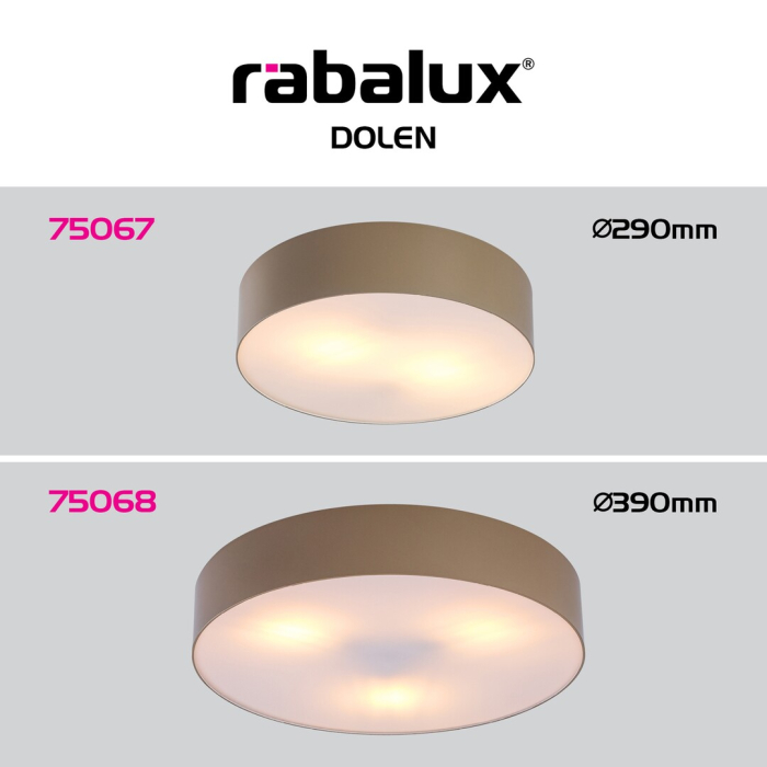 Plafoniera exterior Rabalux Dolen E27 metal gray beige stil minimal, IP43 75068 [6]
