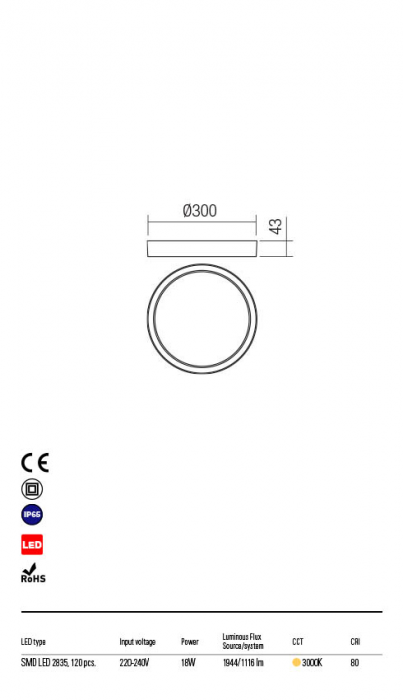 Plafoniera exterior Redo PONZA 90156 LED 18W h43 Ø300 1116lm 3000K IP65 Nedimabil Gri Inchis [2]
