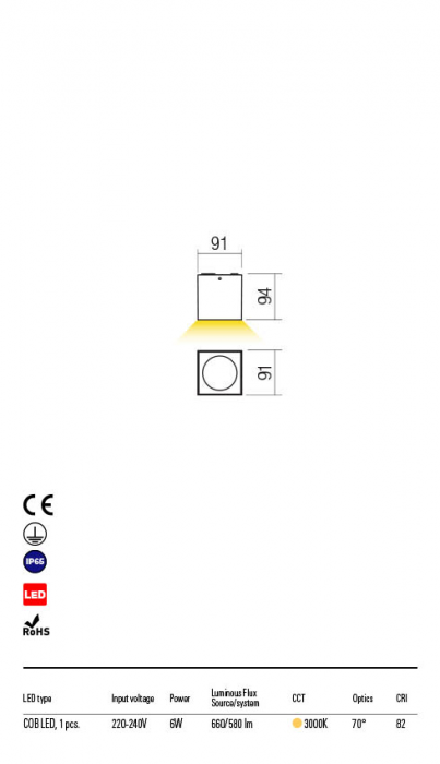Plafoniera exterior Redo TEKO 90105 LED 6W h91 Ø 580lm 3000K IP65 Nedimabil Maro Inchis [2]