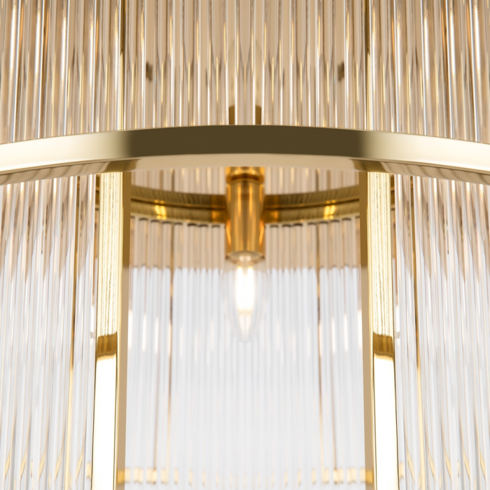 Plafoniera - Frame MOD174CL-09G E14 9x40W -  Metal/Glass Gold IP20 [2]