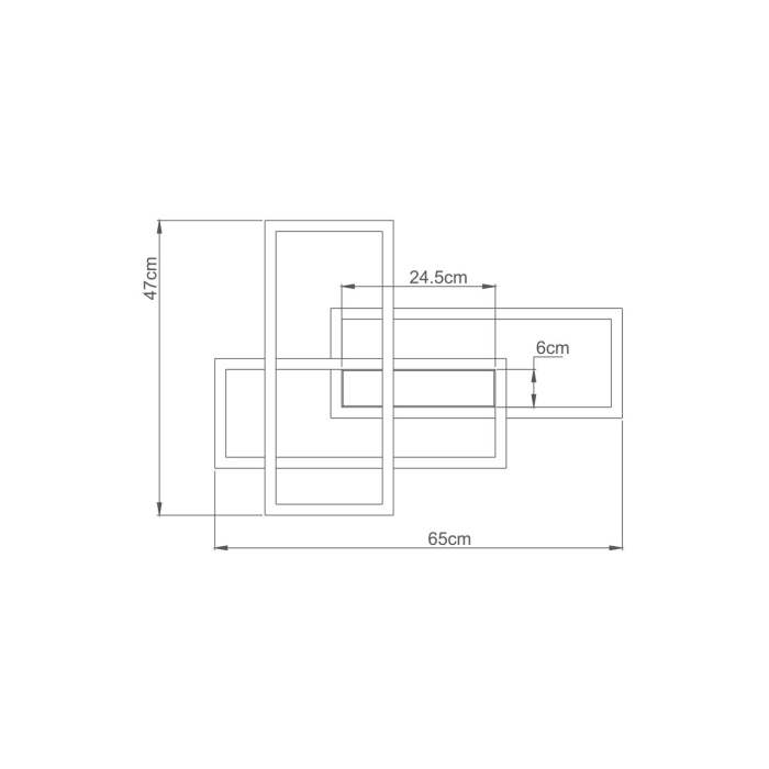 Plafonieră LED 65W 7150lm IP20 Negru 650x470 mm 3-în-1 Temperatură Reglabilă [3]