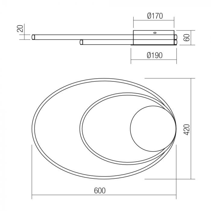 Plafoniera LED Nexus 01-2958, 45W, 3452lm, lumina neutra, alba [2]