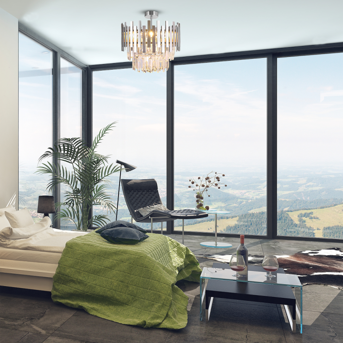 Plafonieră Milagro Aspen   6xE14 40W   230V/50Hz Chrome Metal & Cristal IP20 [3]