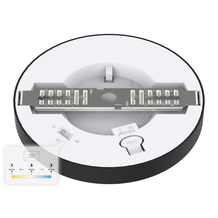 Plafoniera Milagro Evora LED 6W 420lm 3000K/4000K/6000K 230V Black Plastic IP20 [5]