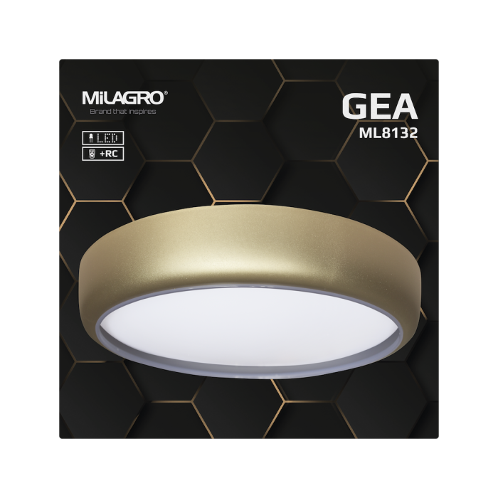 Plafoniera Milagro Gea LED 36W 2520lm 3000K/6000K 230V Gold Metal & Plastic IP20 [7]