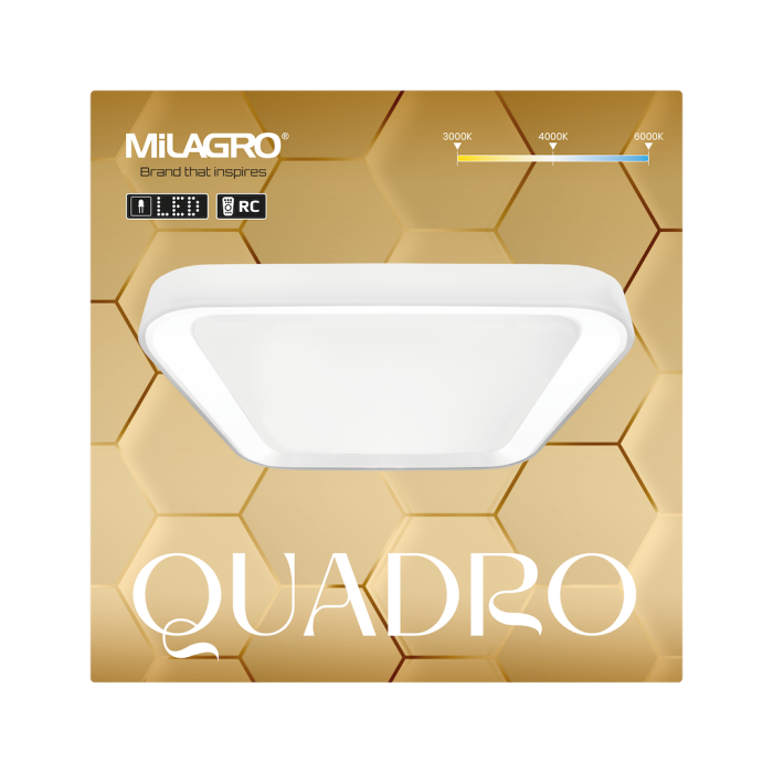 Plafoniera Milagro Quadro LED 66W 7050lm 3000K/6000K 230V White Metal & Plastic IP20 [5]