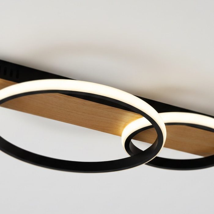 Plafoniera Milagro Rowena LED 14W 730 lm 4000K 230V Black & Wood Metal IP20 [2]