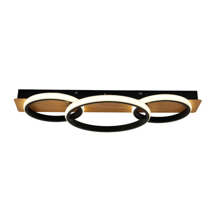 Plafoniera Milagro Rowena LED 18W 1030 lm 4000K 230V Black & Wood Metal IP20 [6]