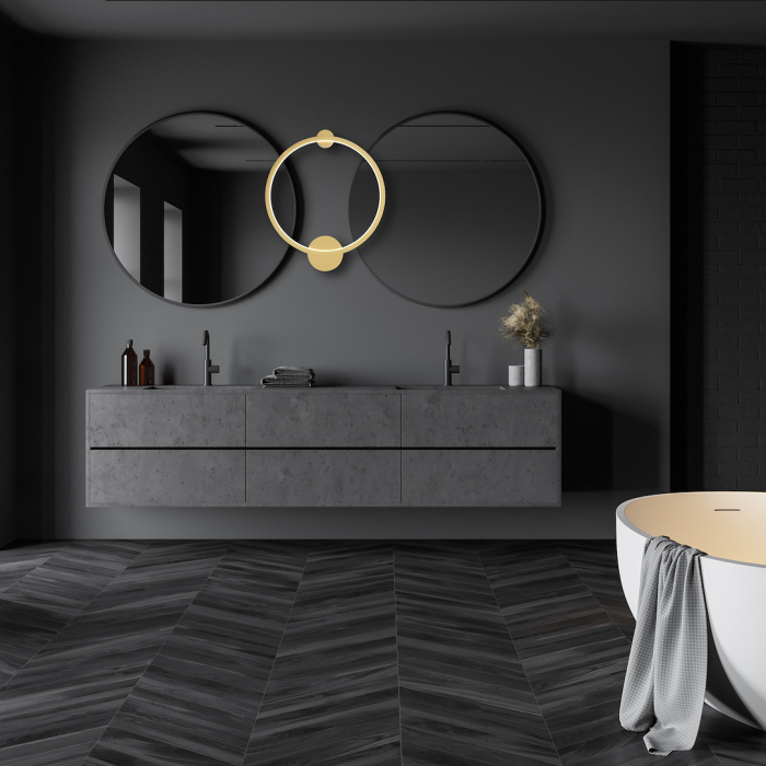 Plafoniera Milagro Saturno LED 25W 1400lm 4000K 230V Gold Aluminiu & Plastic IP44 [3]