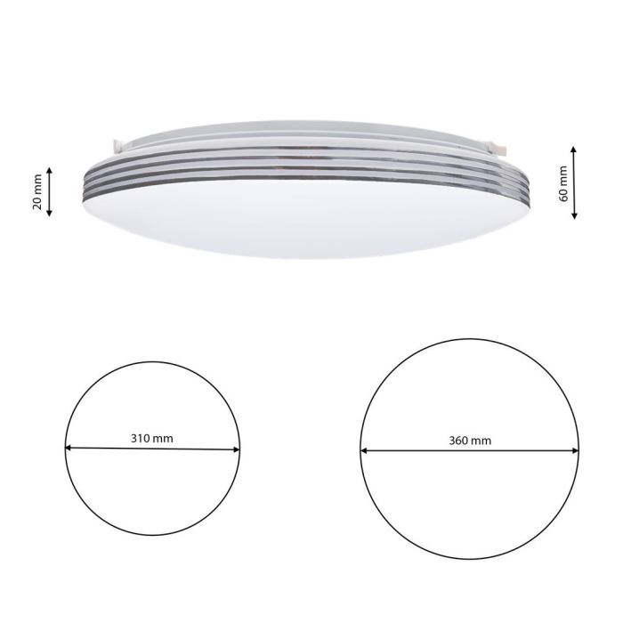 Plafoniera Milagro Siena LED 25W 2500lm 3000K/6000K 230V White Metal & Plastic IP20 [7]