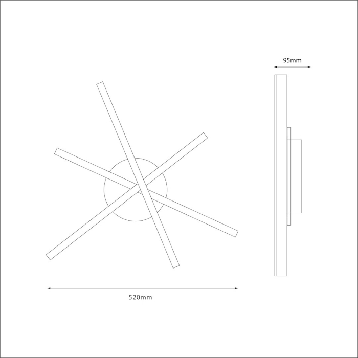 Plafoniera Milagro Stick LED 12W 710 lm 4000K 230V Black Metal IP20 [8]