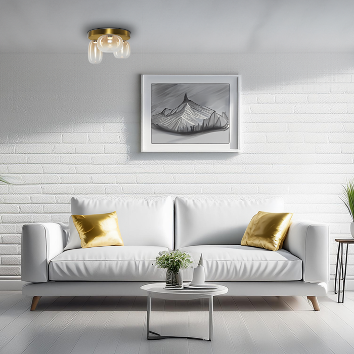 Plafoniera Milagro Vaso LED 12W 1131lm 3000K 230V Gold & Amber Metal & Sticla IP20 [3]