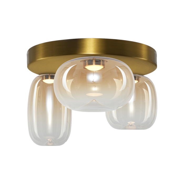 Plafoniera Milagro Vaso LED 12W 1131lm 3000K 230V Gold & Amber Metal & Sticla IP20 [6]