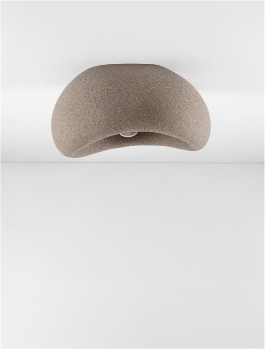 Plafoniera Nova Luce 9002678 AERE E27 1x12W  Polyurethane & Resin Stone Brown 400mm x 320mm IP20 [3]