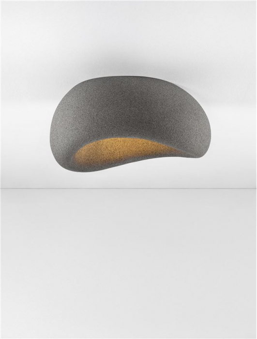Plafoniera Nova Luce 9002679 AERE E27 1x12W  Polyurethane & Resin Stone Gray 500mm x 400mm IP20 [4]