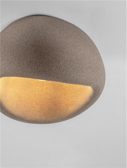 Plafoniera Nova Luce 9002680 AERE E27 1x12W  Polyurethane & Resin Stone Brown 500 x 400mm IP20 [6]