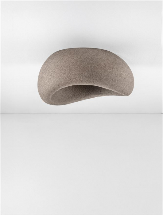 Plafoniera Nova Luce 9002680 AERE E27 1x12W  Polyurethane & Resin Stone Brown 500 x 400mm IP20 [3]