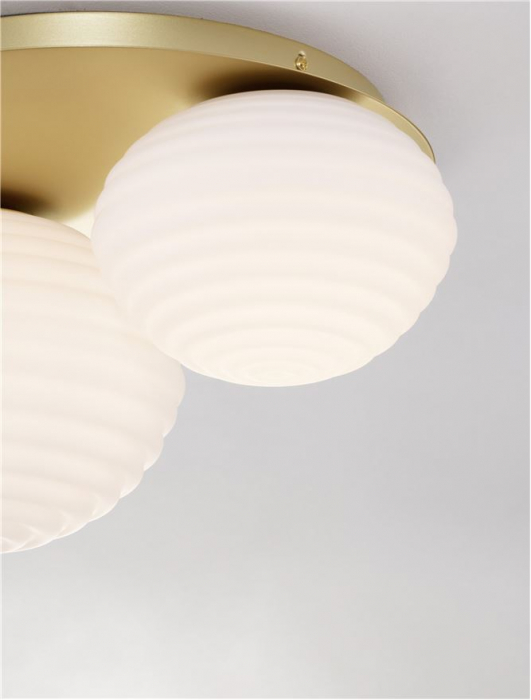 Plafoniera Nova Luce ALLEN E14 1x5W   Matt Gold Metal & Milky White Structured Glass IP20 [3]