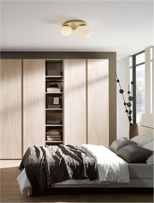 Plafoniera Nova Luce ALLEN E14 1x5W   Matt Gold Metal & Milky White Structured Glass IP20 [2]