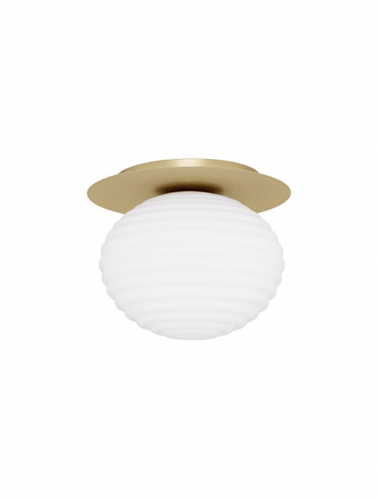 Plafoniera Nova Luce ALLEN E27 1x12W   Matt Gold Metal & Milky White Structured Glass IP20 [1]