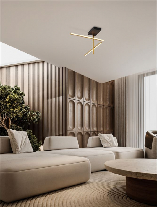 Plafoniera Nova Luce ANTAMA 9001113 Triac Dimmable Sandy Black & Gold Steel & Aluminium LED 26W 973lm 3200K IP20 [2]
